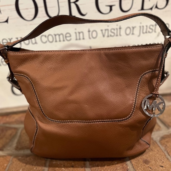 Leather crossbody bag Michael Kors Orange in Leather - 46016244 MK Leather Bag
